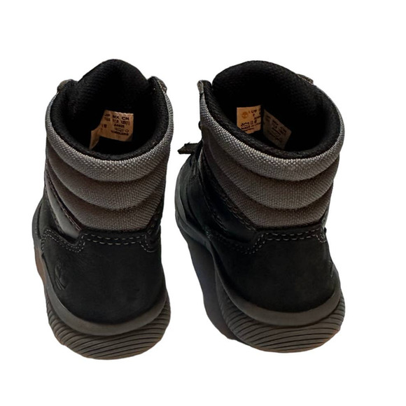 Timberland Boys Boots Winter Boltero‎  A4425 Lace Up Ankle Leather Black Size 6 - Picture 4 of 6